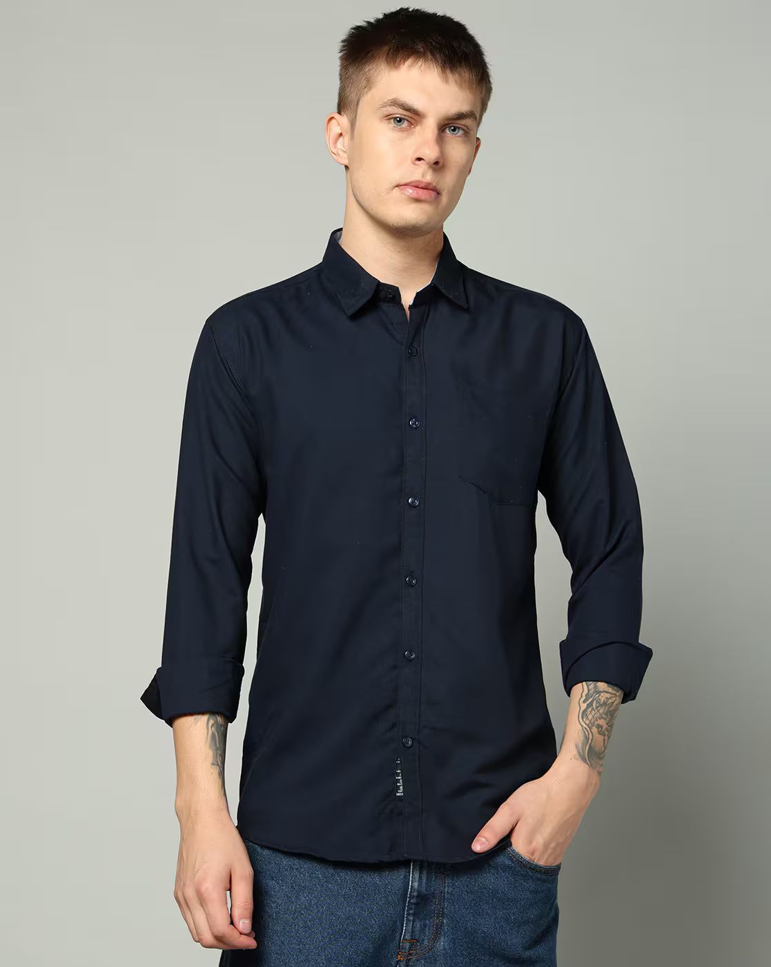 FIFTY TWO Men's Signature Button-Down Shirt – Impeccable Tailoring & Sharp Aesthetics