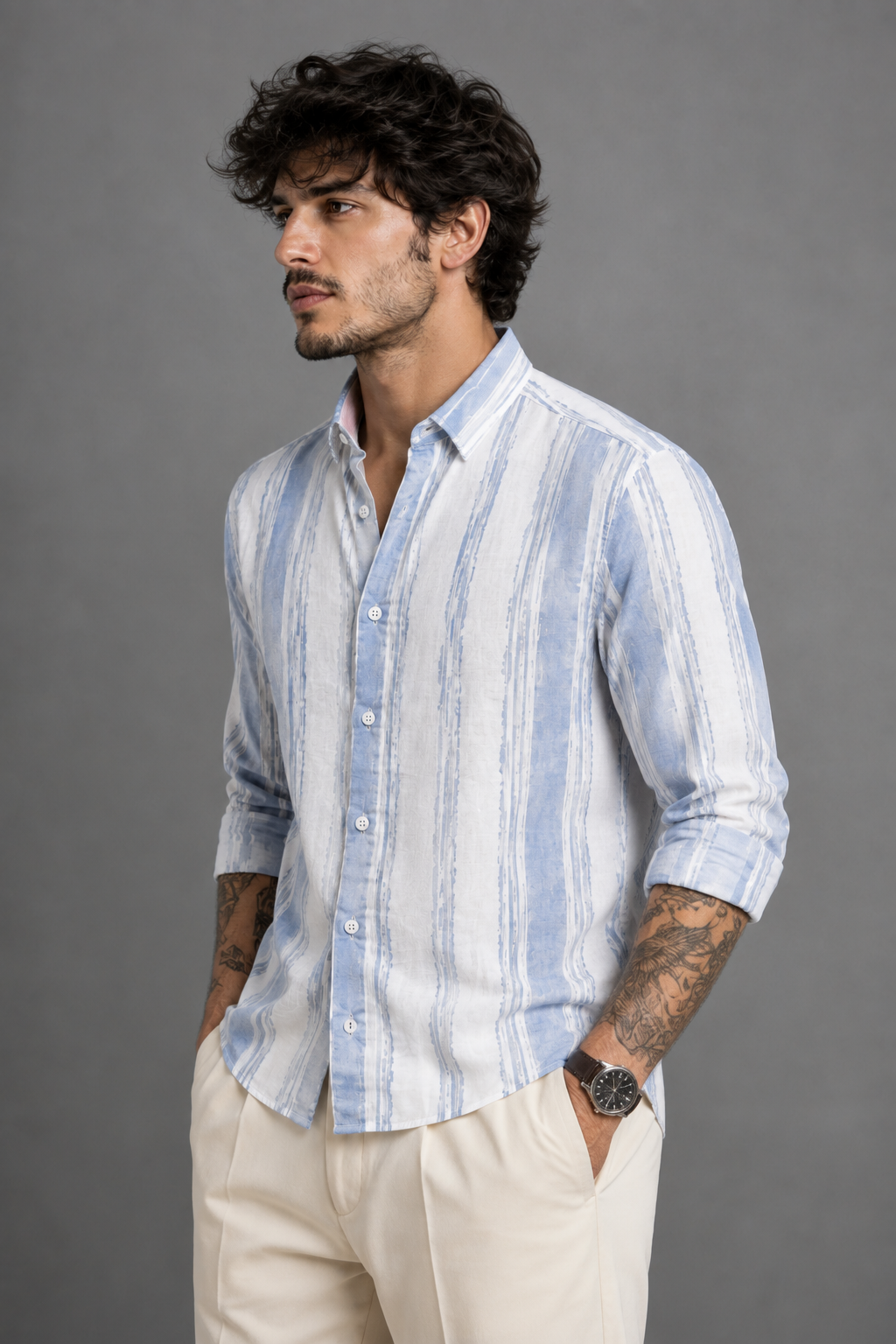 FIFTY TWO Men's Signature Button-Down Shirt – Impeccable Tailoring & Sharp Aesthetics