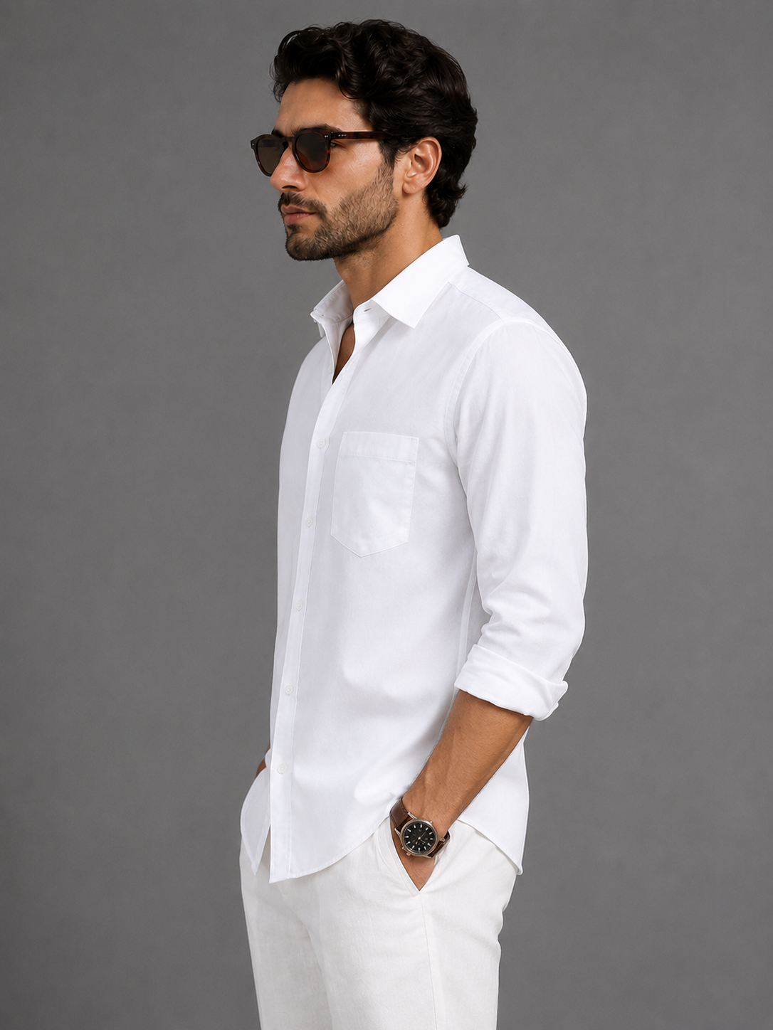 FIFTY TWO Men's Signature Button-Down Shirt – Impeccable Tailoring & Sharp Aesthetics